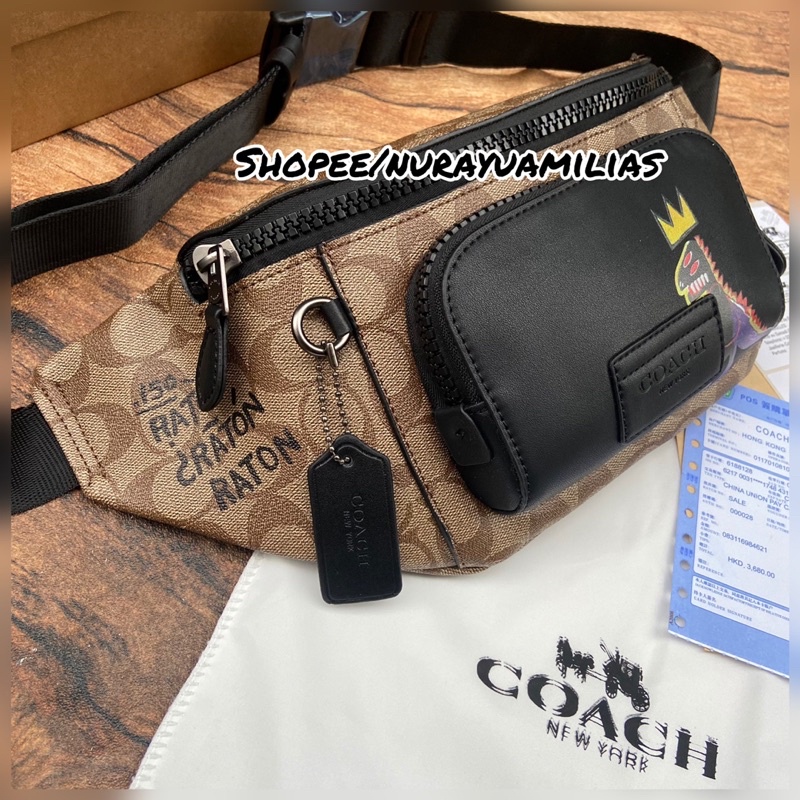 wiastbag coach track Dino import free box tas selempang pria coach dino