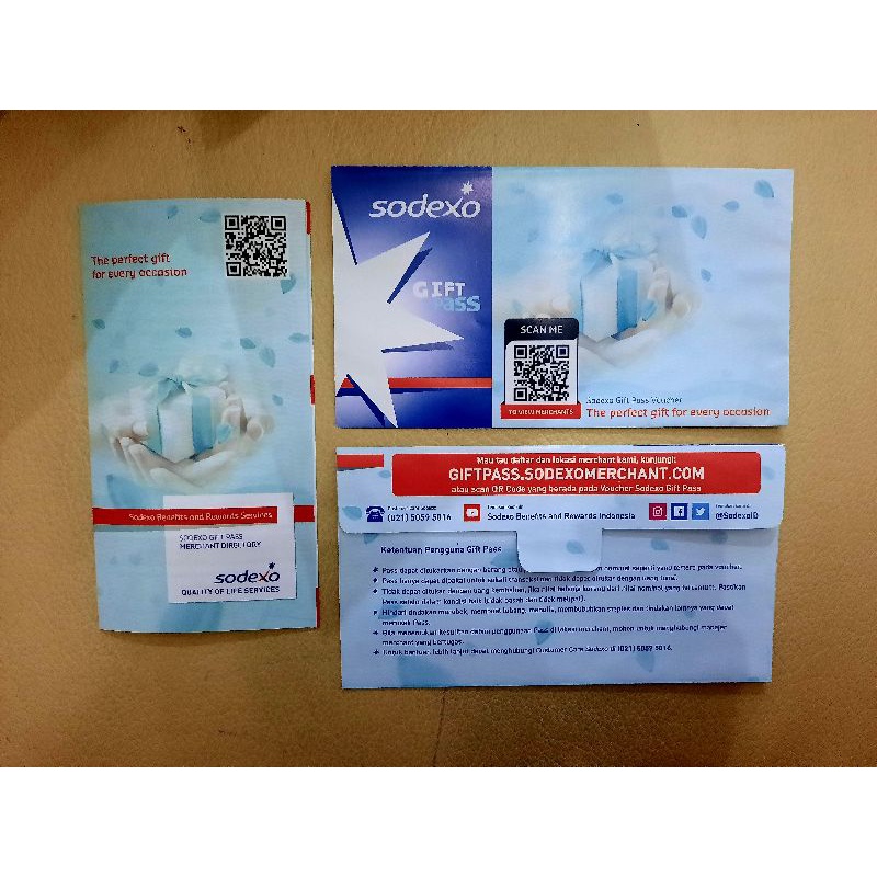 AMPLOP DAN BROSUR VOUCHER SODEXO GIFT PASS