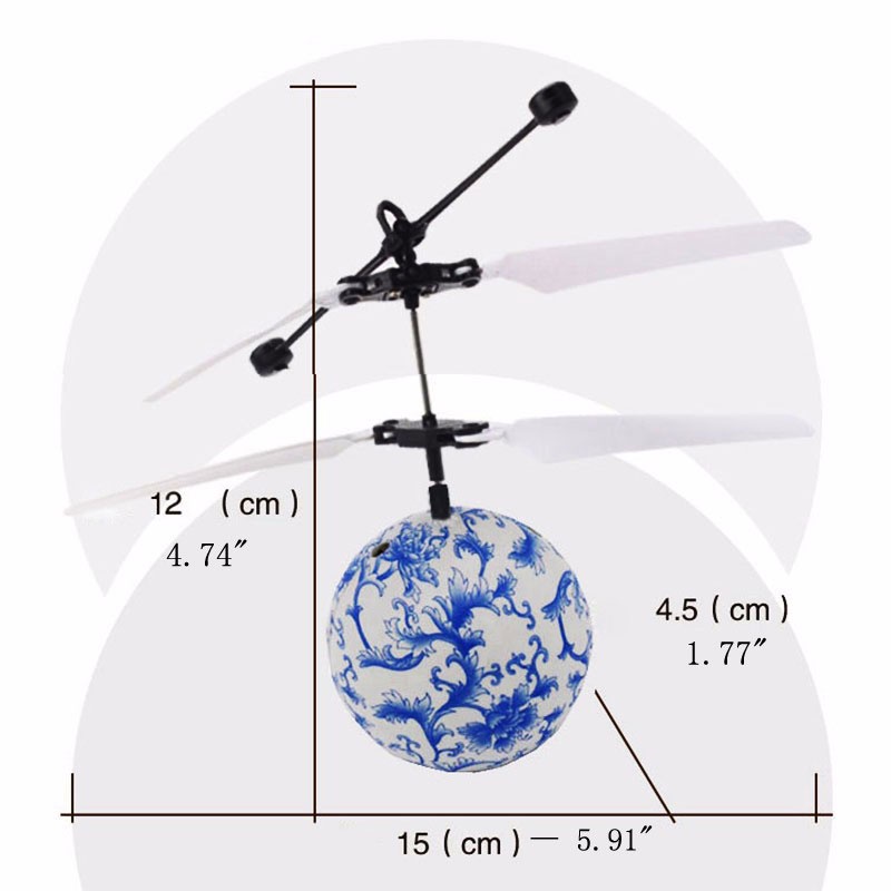 Mainan Bola Helikopter Mode Sensor Tanganc / Flash Flying Ball - Multi-Color