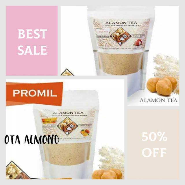PROMIL/Alamon Tea/ Sari Bunga Kurma dan Buah Zuriat/Bubuk 3 Varian Rasa