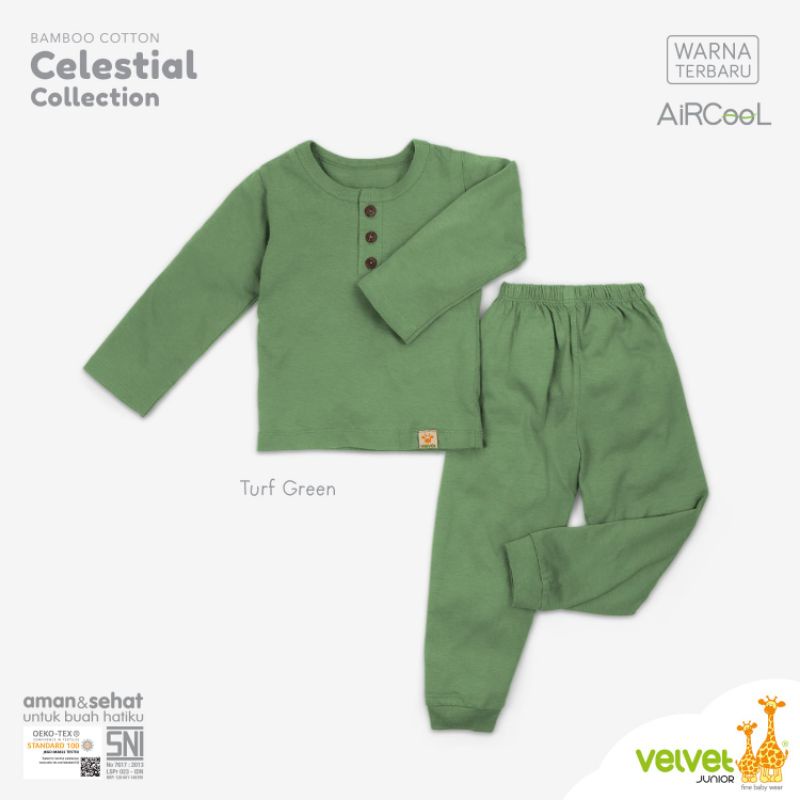 Celestial Collection Bamboo Cotton Polos Kancing Dada panjang&quot;