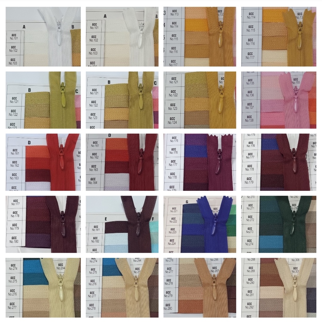 Resleting Jepang Premium SJ/YEE/Lip/Amco 25 cm Per Lusin (12 Pcs) Invisible Zipper Resleting Pakaian Butik Gamis Dress