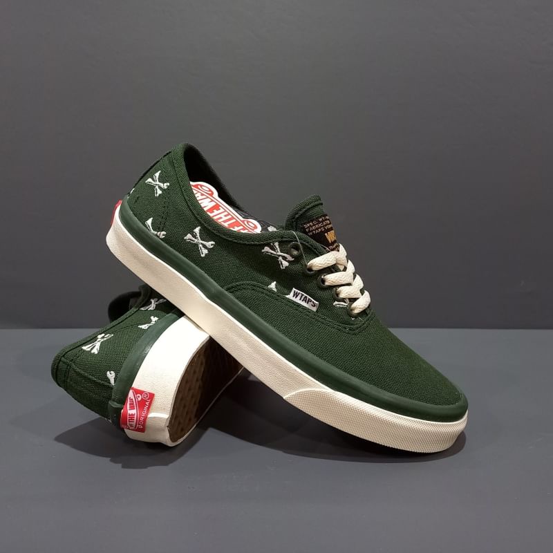 VANS AUTHENTIC LX WTAPS BONES OLIVE -  Sepatu Slip On Sneakers Kets Kasual Pria/Cowok/Men