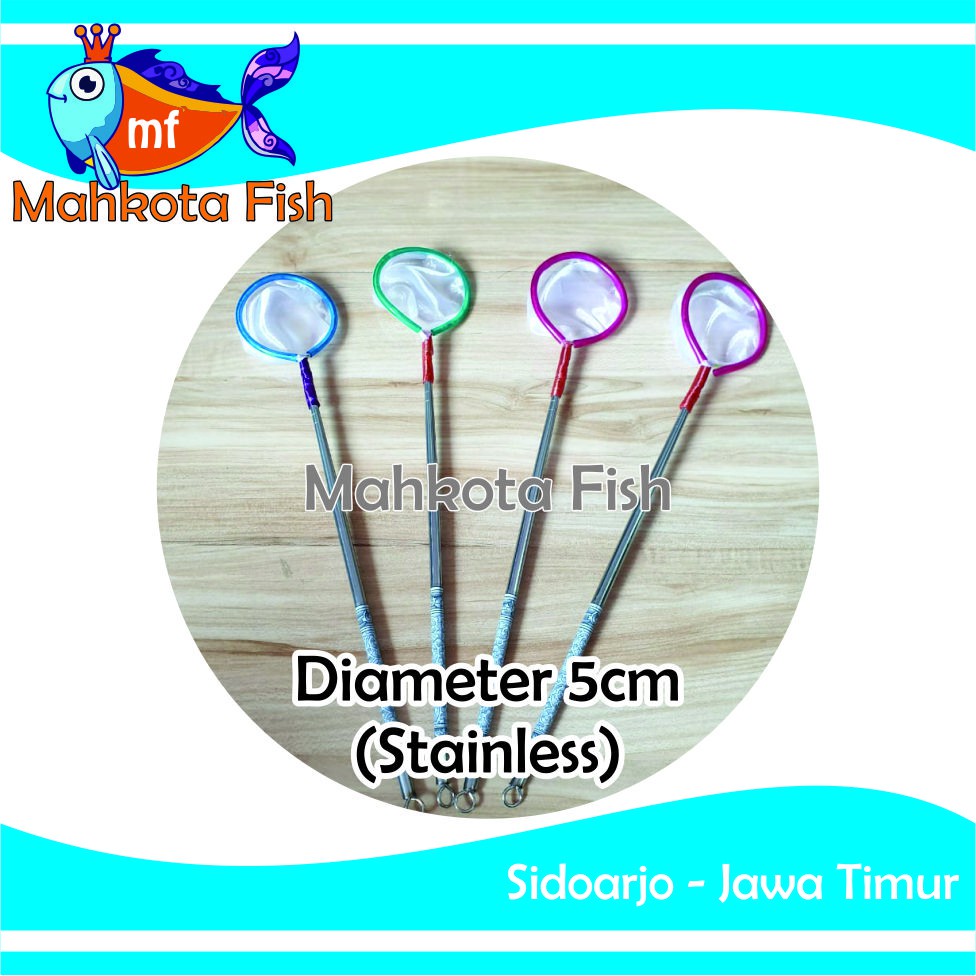 Serok Ikan BULAT 5 CM STAINLEES / SEROK STENLIS / Jaring Ikan / Seser Ikan | GRATIS PACKING KARDUS !!!