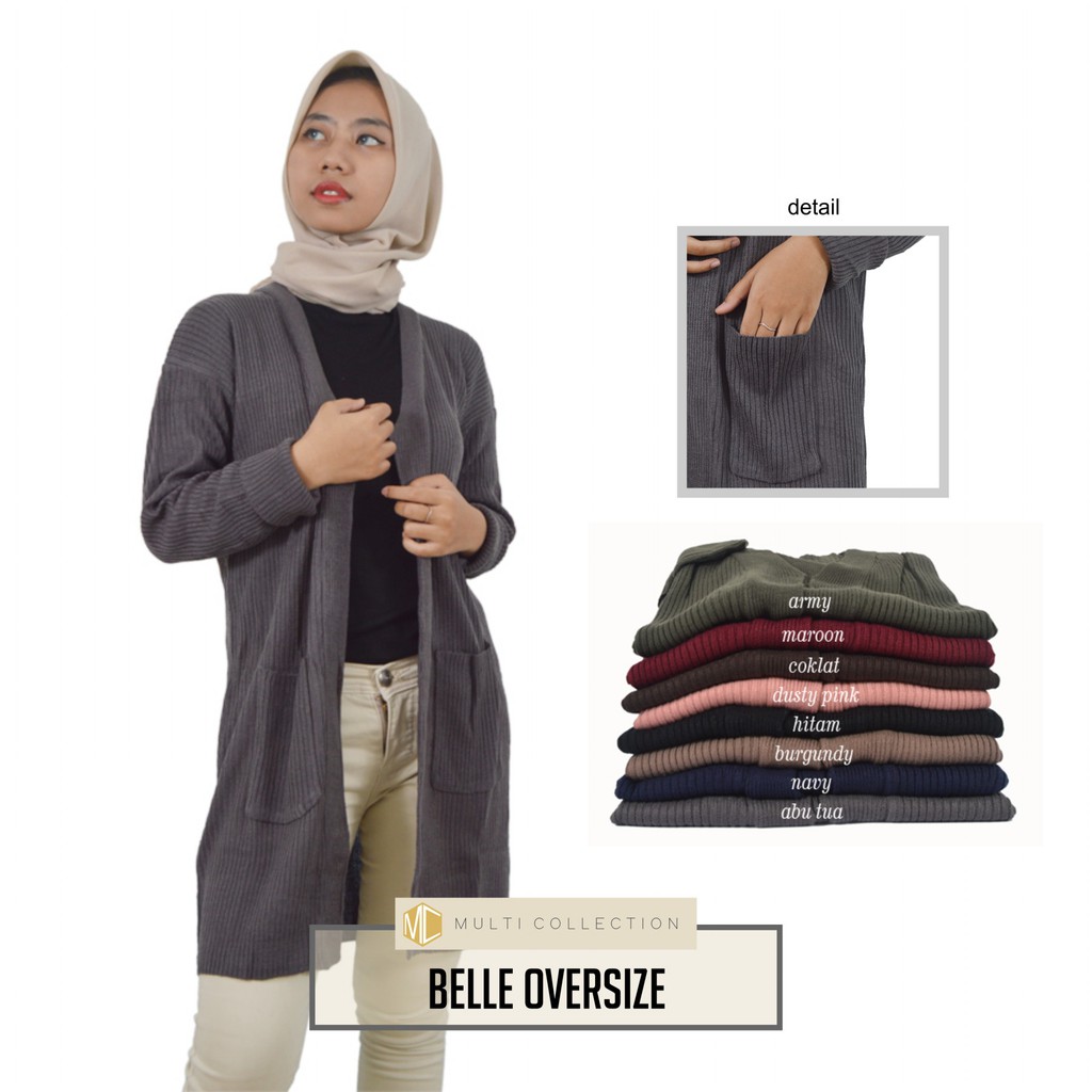 BELLE OVERSIZE MCRD Cardigan Rajut Wanita Cardigan BELLE OVERSIZE MCRD Cardigan Rajut Wanita Cardigan