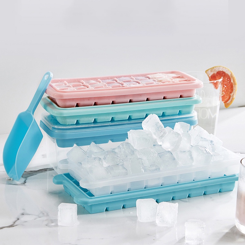 YC-01 36 kotak cetakan esbatu pakai tutup/Cetakan Es Batu  isi 36/ ice cube tray/ Cetakan Jelly