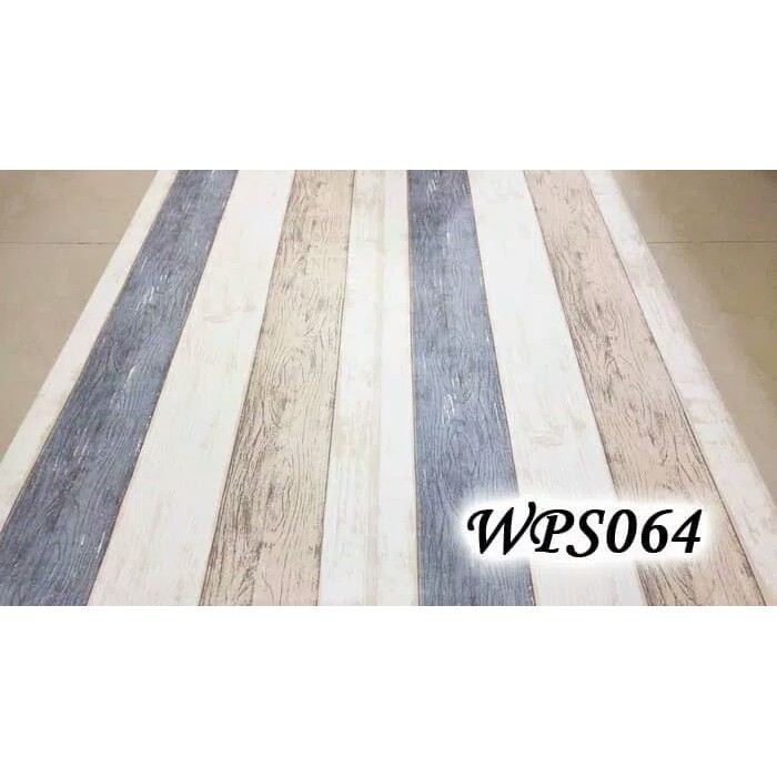 Wallpaper Stiker Dinding Motif Kayu Biru Coklat WPS064 Walpaper Dekorasi Rumah Bisa COD