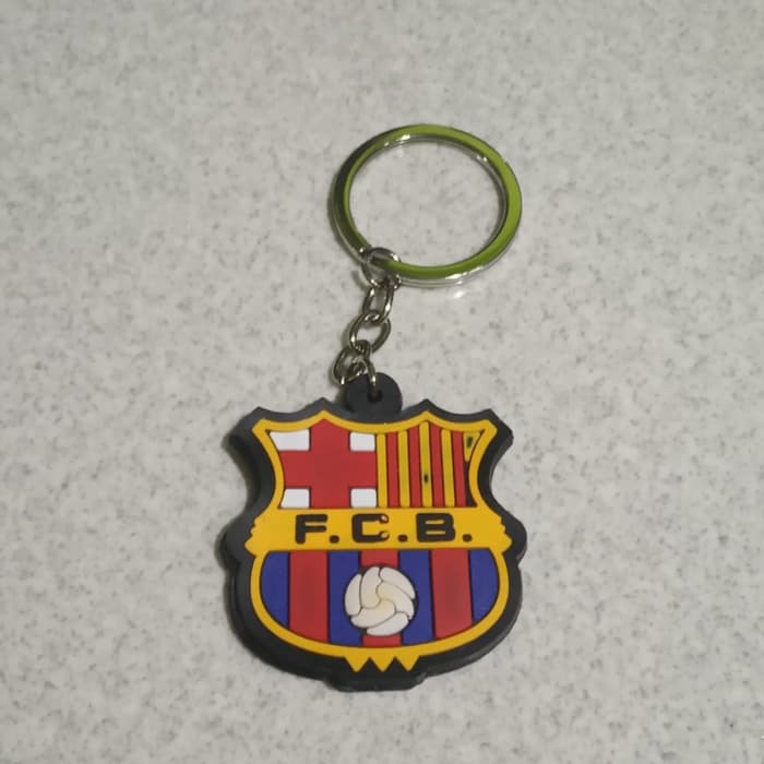 Key Chain Gantungan Kunci Bahan Karet Logo Barcelona