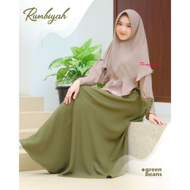 ZABANNIA  || Dress Rumbiyah Set Hijab Original Zabannia || Gamis Syari Premium