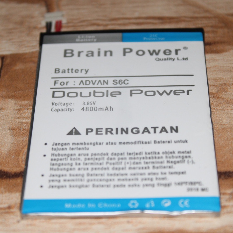 Double Power Battery Batere Batre Baterai Brain Power Advan S6C Socket