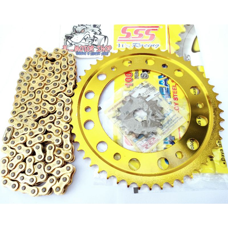 Gir Gear Set Gearset Sss 428 CRF 150 CRF150 L CRF150L KLX 150 D-TRACKER 150 Gear Warna Gold Emas