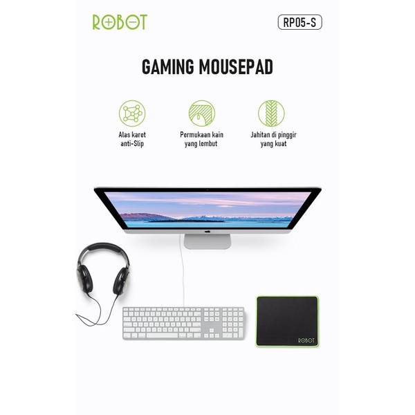 Robot RP05 S M L Gaming MousePad Black - Robot Mouse Pad Hitam