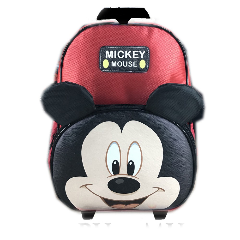 FREE ONGKIR + PROMO TERMURAH !!! Tas Troley Sekolah TK 3D MINI MICKEY MOUSE Muka Kuping 3D Timbul