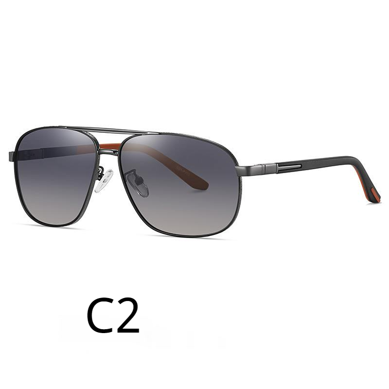 【YUZHU】COD Fashion Baru Aviator Logam Dua-nada Bingkai musim semi Leg Sunglasses