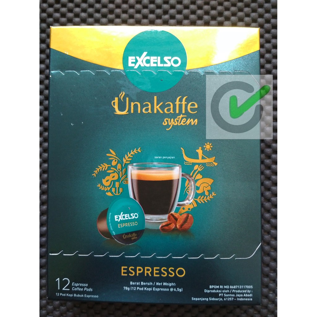 ✅ Excelso Unakaffe Capsule - Espresso ( Kapsul Kopi / Coffee Pods ) - 1 pack isi 12 Kapsul Unacaffe 