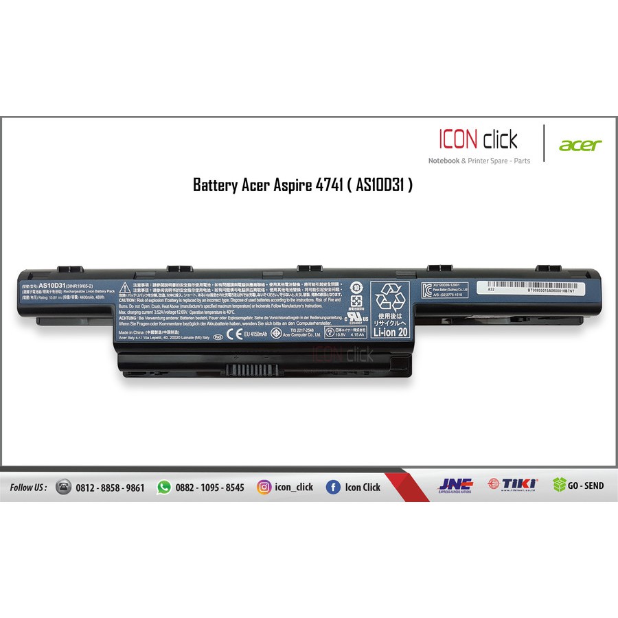 Baterai Laptop Acer Aspire 4738