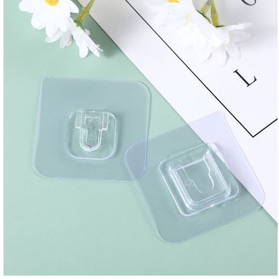[ OBJ ] GANTUNGAN TEMPEL SOCKET HOOK TRANSPARAN 1 PASANG / GANTUNGAN PLUS MINUS DOUBLE TAPE SERBAGUNA