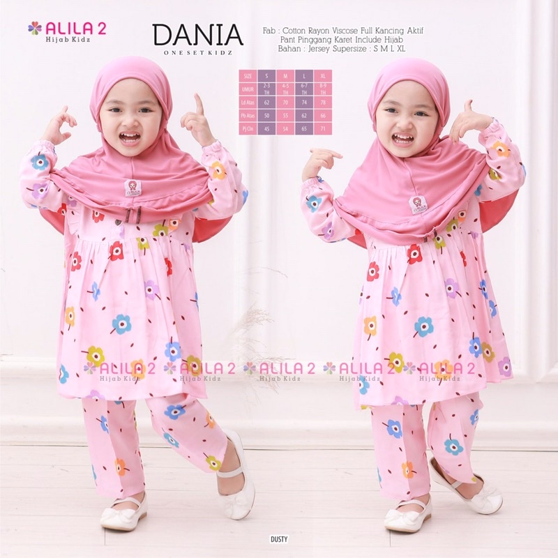 Baju Muslim Anak Bahan Katun Rayon / DANIA SET KIDS Ori By Alila Hijab Solo