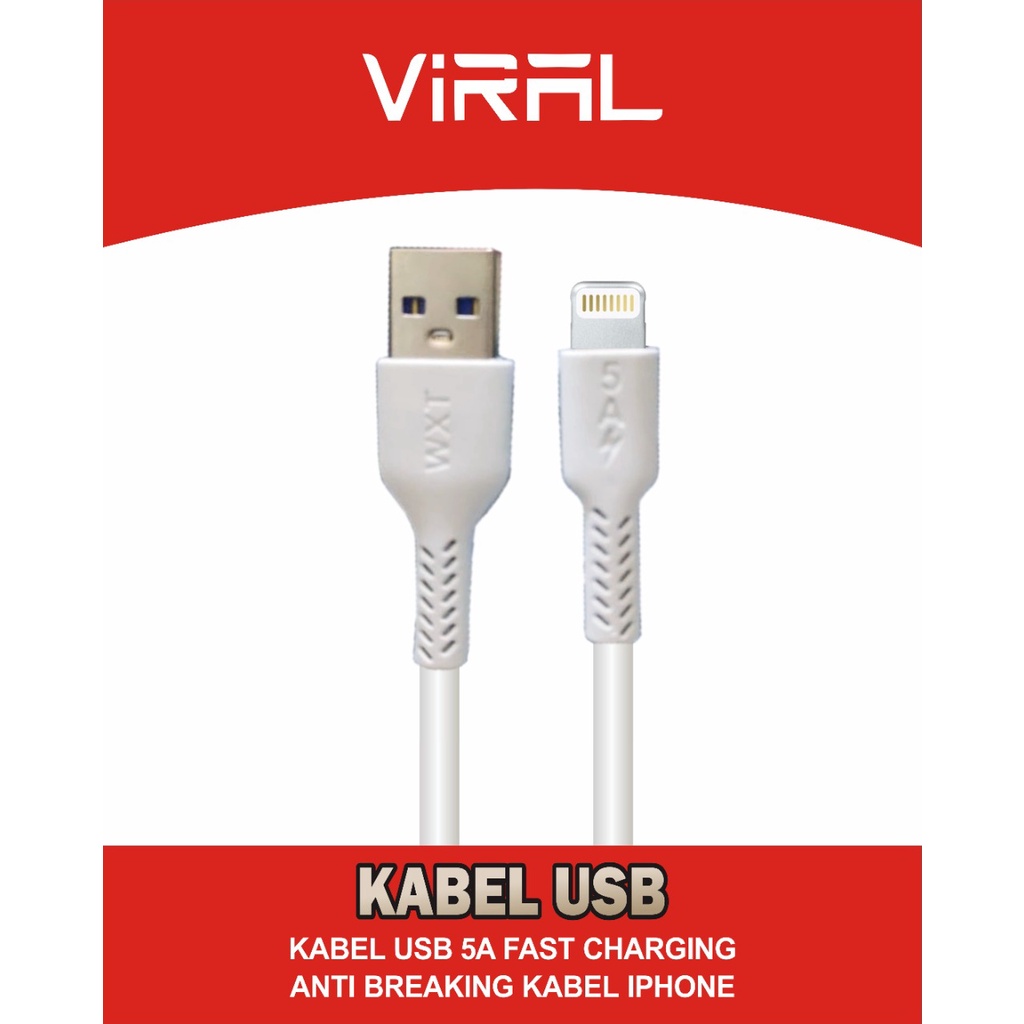 KABEL USB VIRAL 5A IPHONE 1M QUALCOMM 3.0 VOOC FAST CHARGING