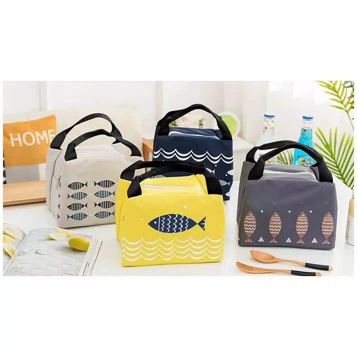 PGT - Tb106 Tas Bekal Lunch Motif Ikan Tas Picnik Handbag Tas Bekal Motif Ikan