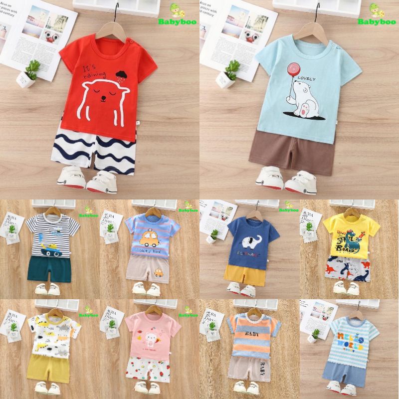 (0-24m) Setelan Baju Bayi/Setelan Lengan Pendek/Setelan Baju Bayi Lengan Pendek