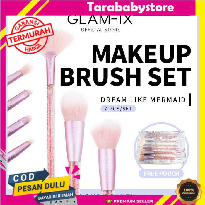 GLAMFIX Pink Mermaid Brush Set 7pcs | Glamfix ORIGINAL