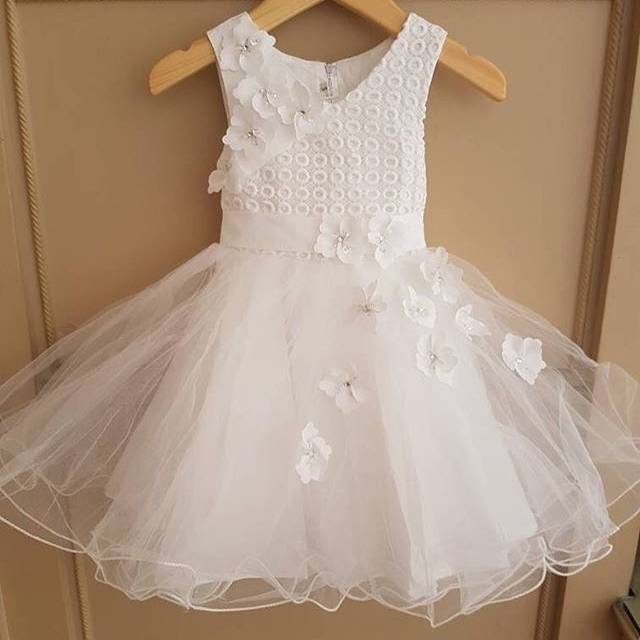 GA2547PREMIUM NAYLA DRESS WHITE / BAJU GAUN PESTA ANAK BABY PEREMPUAN PUTIH MURAH IMPORT /ULANGTAHUN