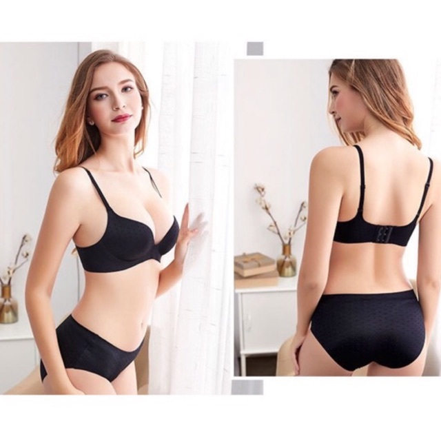 COD SEAMLESS SET bra panties size:S-M-L-XL (celana dalam seamless,anti nyeplak,high waist