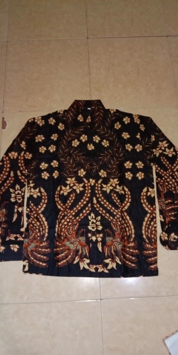 Kemeja Batik Pria Lengan Panjang Size M L Xl Xxl Bswart Batik Hrb026 Kenango Hem Panjang Padi
