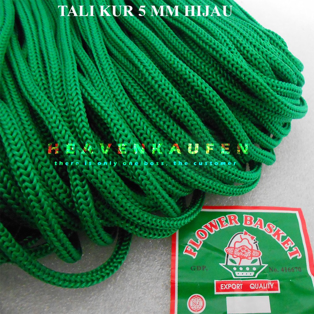 Tali Kur / Tali Filamen Besar Diameter 5 mm Hijau Meteran