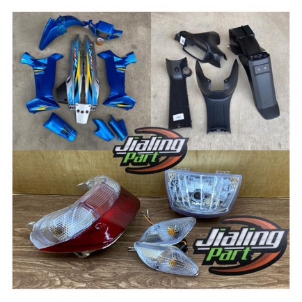 Body Yamaha Fiz R biru victor full set body halus body kasar lampu Fiz R biru muda silver set stripi