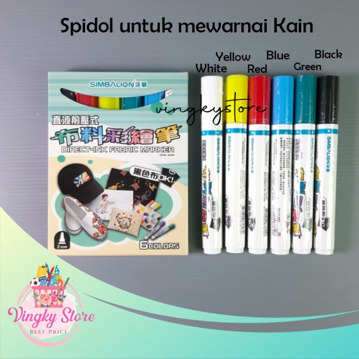 

Trendi Spidol Kain / Direct Ink Fabric Marker Simbalion Dfm-240/6 Bagus