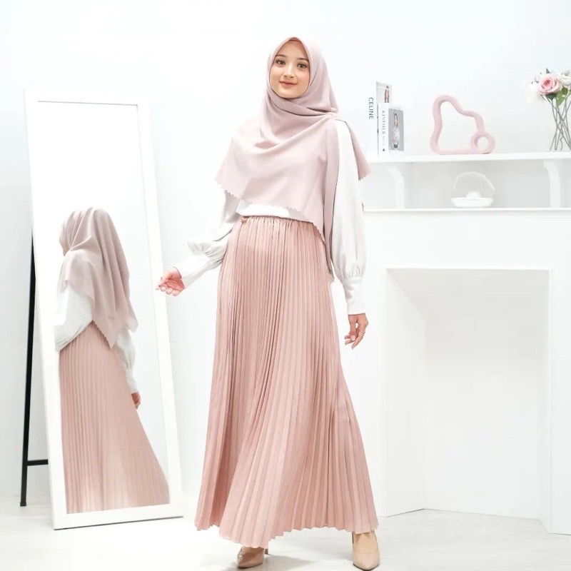 Rok Plisket Hyget Premium Rok Plisket Panjang Polos