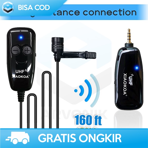 MICROPHONE WIRELESS UHF BY XIAOKOA UNTUK PODCAST LIVE INTERVIEW ORI