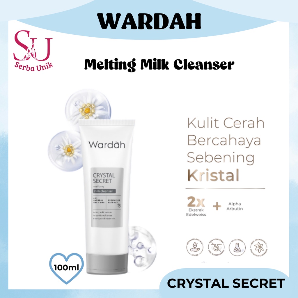 Wardah Crystal Secret Melting Milk Cleanser With Natural AHA+PHA 100ml