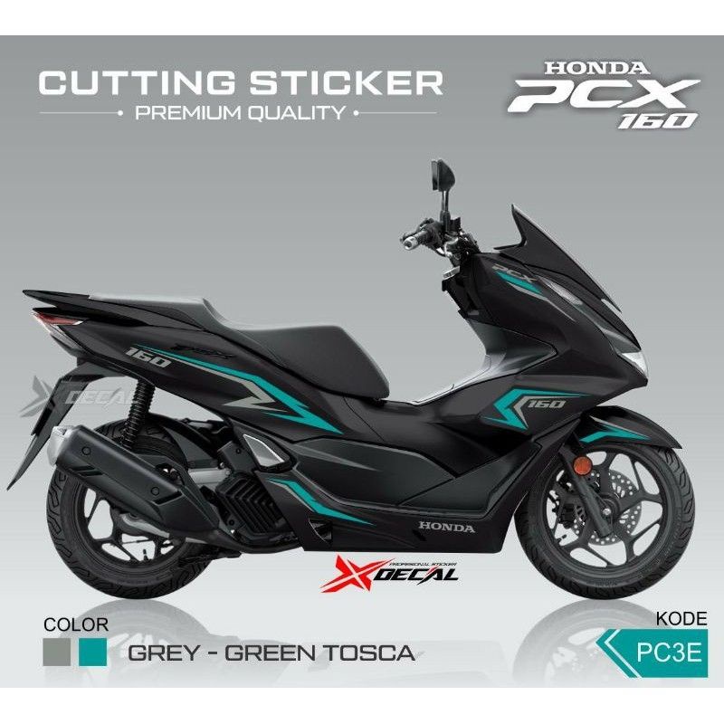 Sticker Cutting Striping Honda NEW PCX HITAM 2021 160 Sporty Tosca