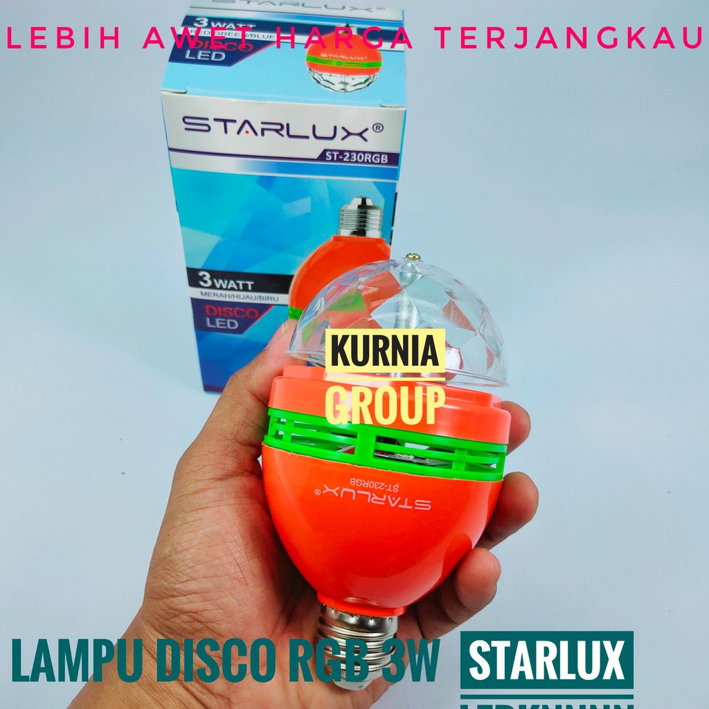 Lampu LED DISCO FULL COLOUR Auto ROTATE Rotating Lamp LAMPU DUGEM KARAOKE 3W Muter otomatis