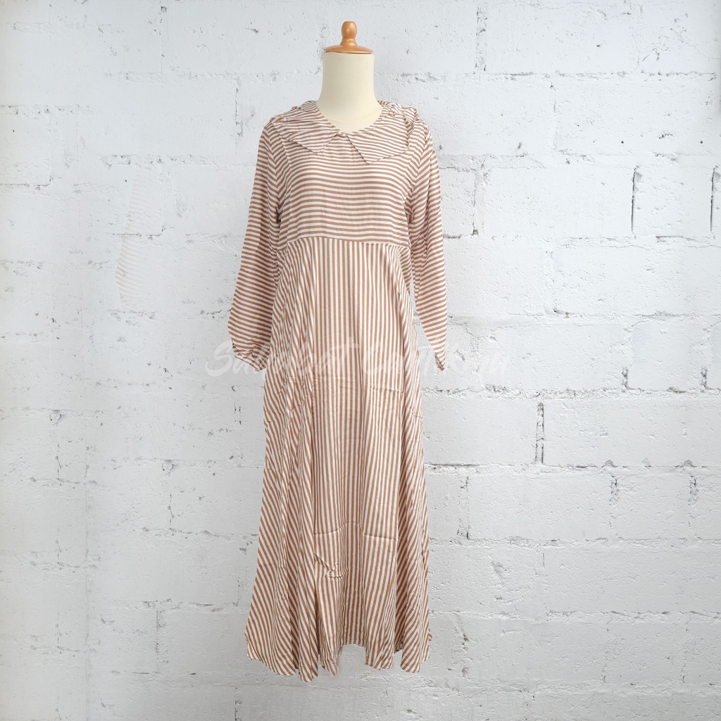 Gamis Midi Dress Rayon Salur  Import Premium Original By Avoda