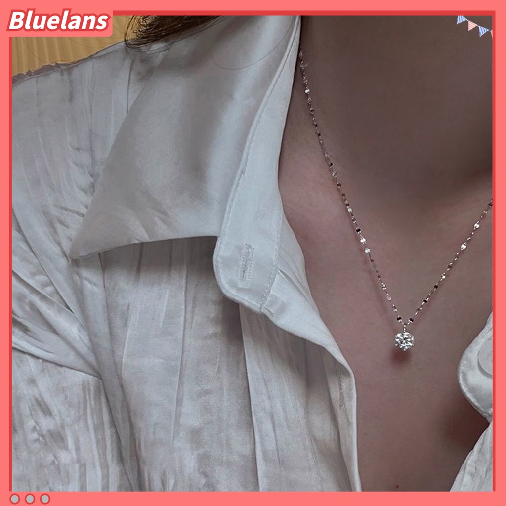 Kalung Rantai Berlian Imitasi Bentuk Geometris Untuk Wanita