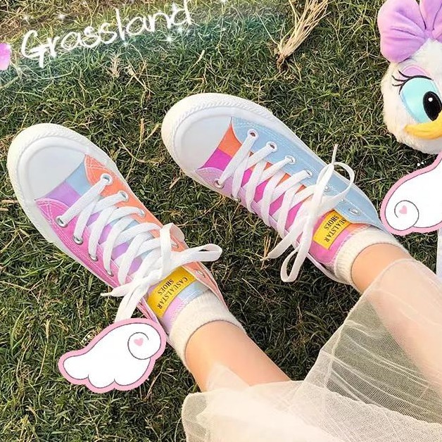 Kano style Sepatu Wanita Sneakers cewek sepatu kanvas wanita Bisa Berubah Warna Saat Terkena Cahaya