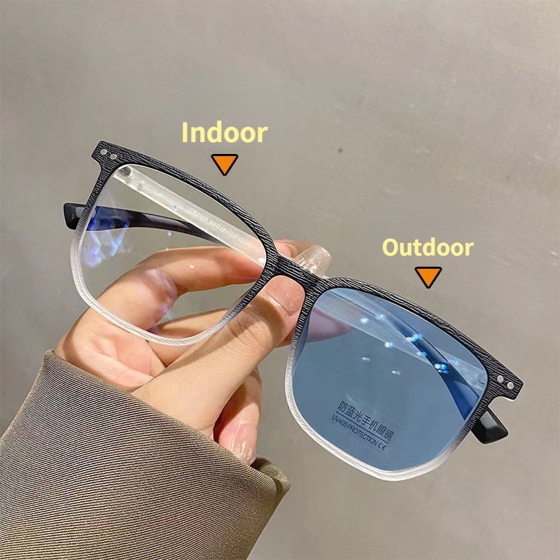 Kacamata Photochromic Anti Radiasi Dengan Bingkai Logam Untuk Pria Dan Wanita