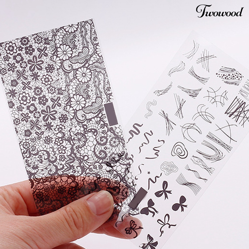 Twowood Stiker Nail Art 2D DIY Untuk Wanita