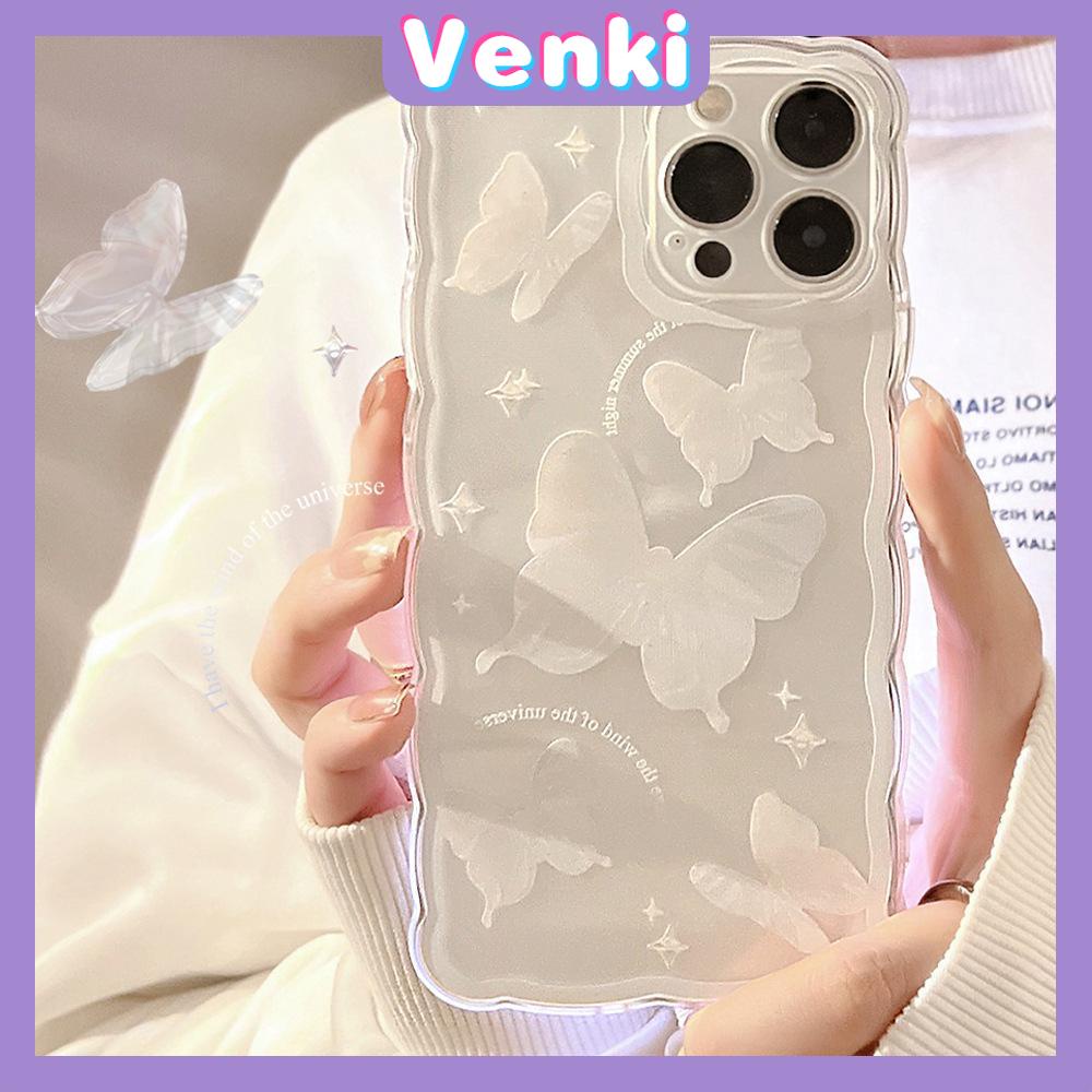 iPhone Case Silicone Soft Case Clear Case Wave Non-Slip Shockproof Camera Full Coverage Protection Butterfly Simple For iPhone 13 Pro Max iPhone 12 Pro Max iPhone 11 iPhone 7 Plus