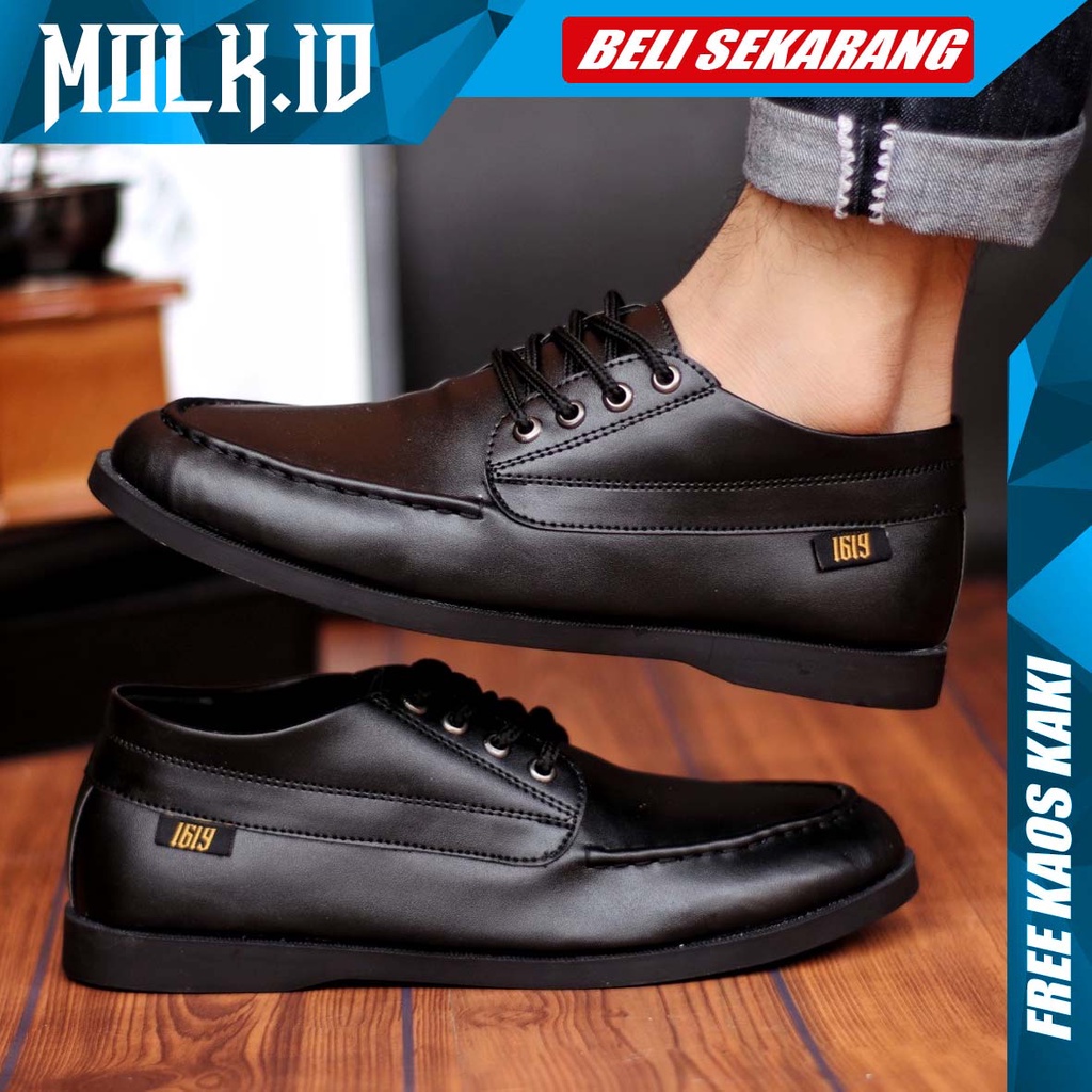 MOLK|Sepatu Formal PrIa Pantofel Pria Kerja Terbaru Fashion Original Simple Kulit Sintetik