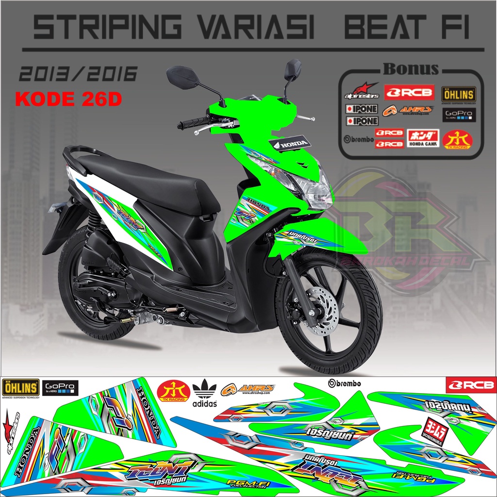 Striping Beat Fi 2013-2016 Stiker Lis Motor Beat Variasi kode 26