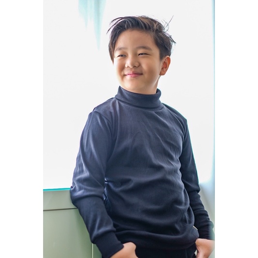 Turtle neck anak laki laki fashion anak laki laki kaos anak bahan rib hyun long sleeve rainkidswear-1