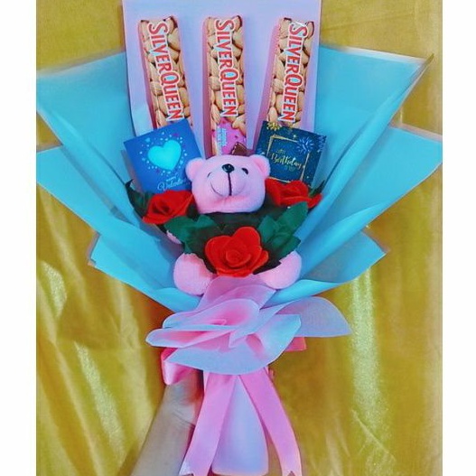 

reques bucket silverqueen boneka gift valentine ultah