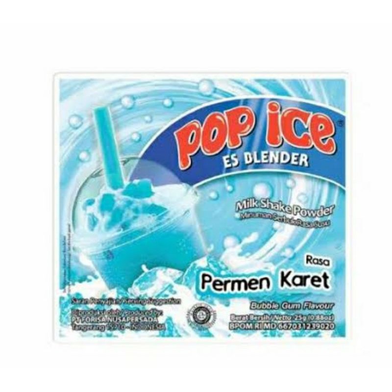 

Pop ice rasa permen karet 1 renteng isi 10 sachet