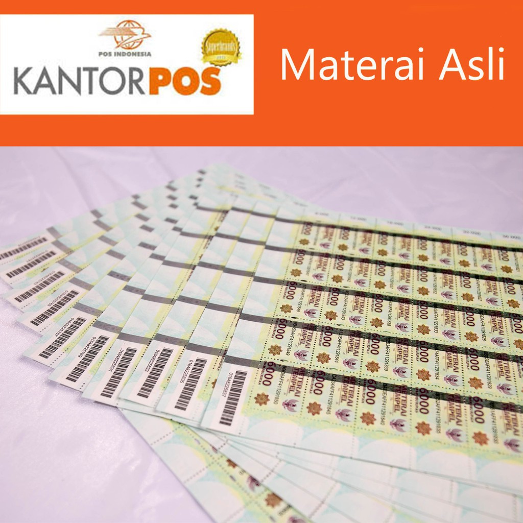 Meterai Tempel Pos Indonesia 6000 Original 100 Asli Baru 1 Lembar Isi 50 Pcs Shopee Indonesia