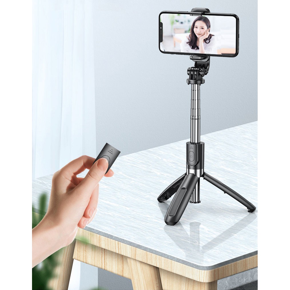 3 in 1 Phone Holder, Selfie Stick and Tripod with Bluetooth Remote - Tongsis Tomsis Bluetooth